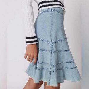 Urban Outfitters Millie Fluted Denim Skirt Size Medium